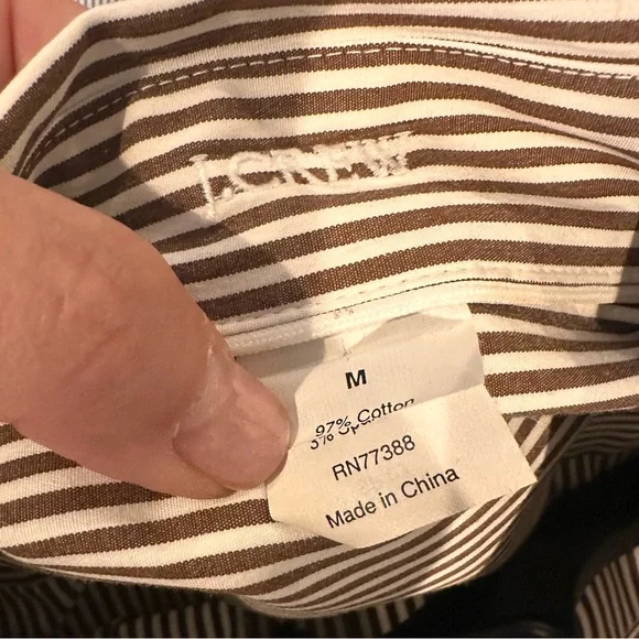 JCrew Brown and White Striped 3/4 Sleeve - Picture 2 of 2